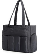 BAGSMART Tote Bag for Women, Puffy Work Tote Bag with Zipper, Quilted Large Teacher Bag for Work, Travel by BAGSMART