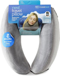 TRAVELREST Nest Neck Pillow Travel Essentials - Memory Foam Support - Grey | Breathable, Compact, Soft and Comfortable Design, Head & Shoulder Support For Long Flight Travel, Lightweight Washable Cover by TRAVELREST