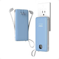 TESSAN Portable Charger with Built in Cables, 10000mAh Power Bank Fast Charging with Foldable AC Plug, PD20W Compact Battery Pack Travel Essentials for iPhone 17/16 Series, Samsung, Tablets, Blue | PD20W USB C Fast Charging with Foldable AC Outlets, Tr... by TESSAN