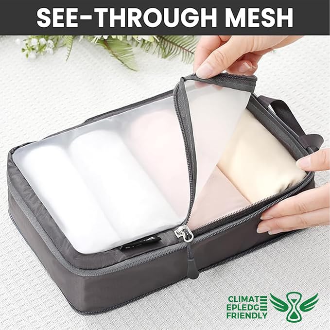BAGAIL 6 Set Ultralight Compression Packing Cubes Packing Organizer for Travel Accessories Luggage Suitcase Backpack - Image 3