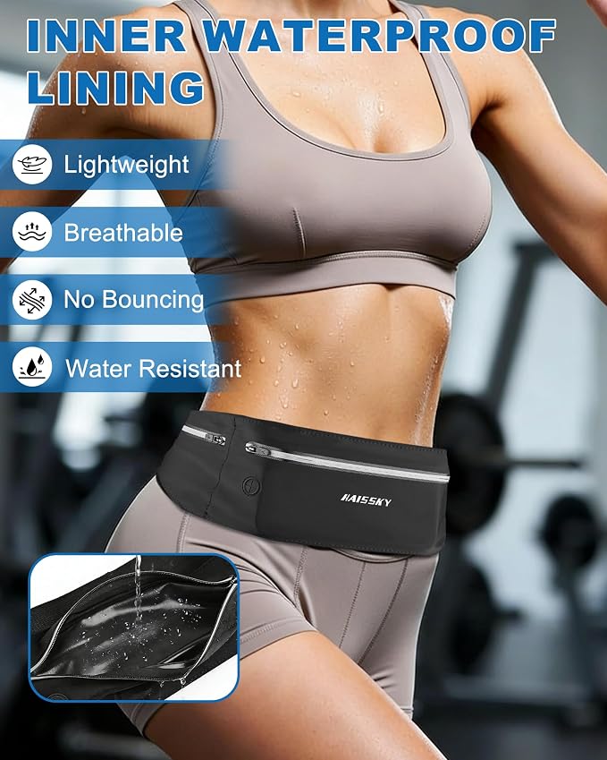 Running Belt Fanny Pack for Men Women - 3 Pocket Waist Pack | Slim，Breathable, Running Phone Holder Fits Up to 6.9" Phones - Runner Marathon Jogging Race Belt Workout Exercise Fitness - Image 7