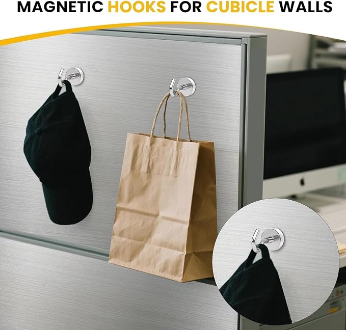 DIYMAG Magnetic Hooks, Strong Magents 4 Pack 85lbs for Cuise Cabins Black | 2026 Ship Essentials Heavy Duty Strong Refrigerator Fridge Magnets for Classroom Kitchen Grills Beach Vacation Home - Image 3