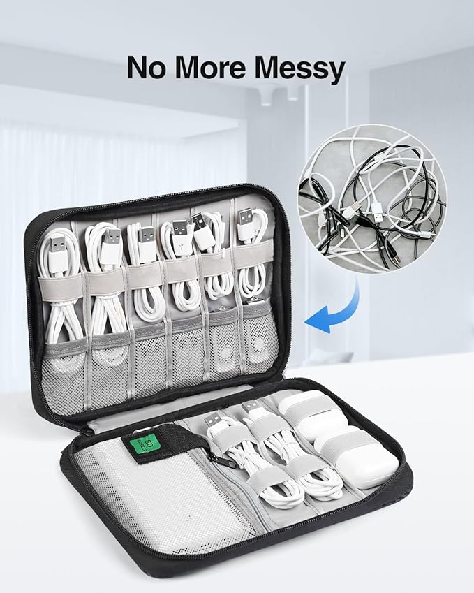 Cord Organizer Travel, Cable Organizer Bag, Portable Electronics Organizer, Travel Essentials for Cord Storage/Charger Storage/Cable Storage - Image 2