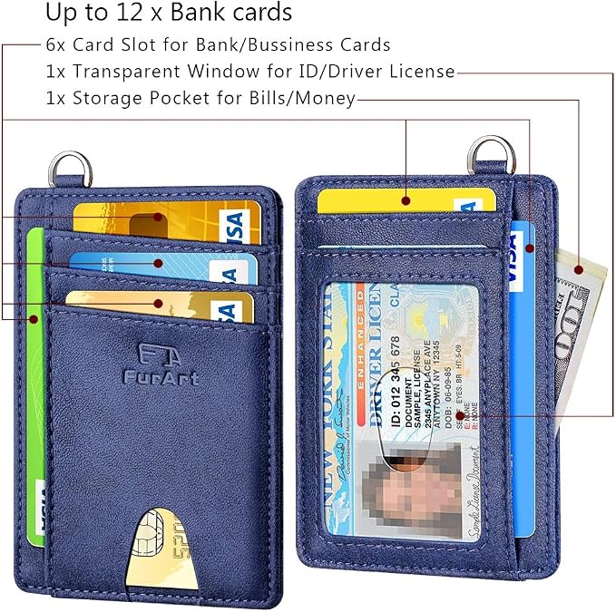 FurArt Slim Minimalist Wallet RFID Credit Card Holder for Men | slim minimalist compact rfid id window thin - Image 6