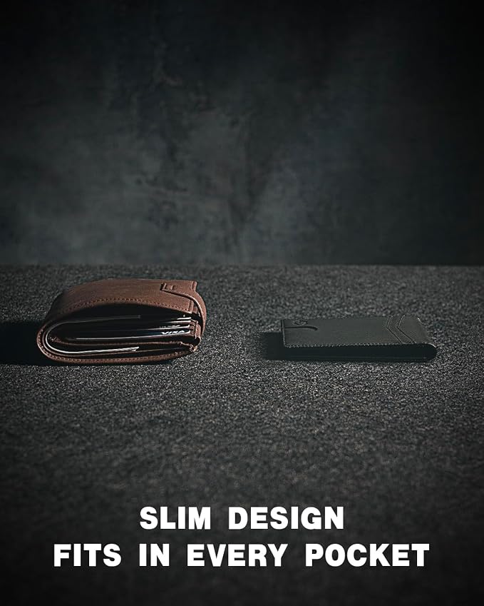 Zitahli Money Clip Wallets for Men,Slim Bifold Wallet 10-12 Cards, Mens Leather Wallet with ID Window,RFID Blocking Thin Minimalist Credit Card Holder,Gifts for Him - Image 4