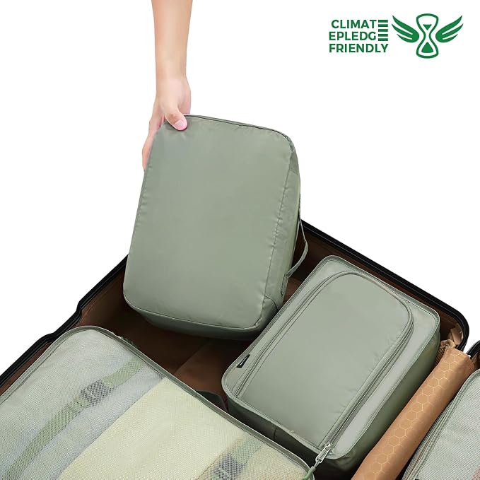 BAGAIL 8 Set Packing Cubes Luggage Packing Organizers for Travel Accessories-Matcha Green - Image 6