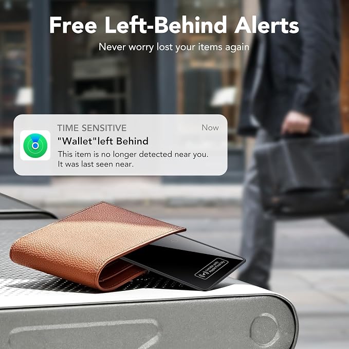 0.09in Slim Wallet Tracker Card for Apple iOS Find My App (1 Pack) | Air Tracking Smart Card for Wallet, Wireless Charging, IP68 Waterproof, Key Finder & Item Locator for Keys, Bags, Passport - Image 7