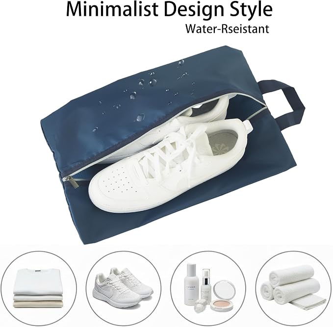 6pcs Portable Shoe Organizer, Travel Pouches with Zipper, Golf Shoe Bags, Clothes Bags, Soccer Cleats Bag Shoe Pouch for Gym, Waterproof, Odor-Resistant (Navy Blue) | Golf Shoe Bags, Clothes Bags, Soccer Cleats Bag Shoe Pouch for Gym, Waterproof, Odor-... - Image 5