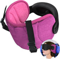 SARISUN Travel Pillows for Airplanes, Stable Head Support, Travel Essential | Airplane Pillow with 3D Eye Mask, Seat Strap Secures to Headrest, for Stop Bobblehead, for Long Flight Road Trip, Pink by SARISUN