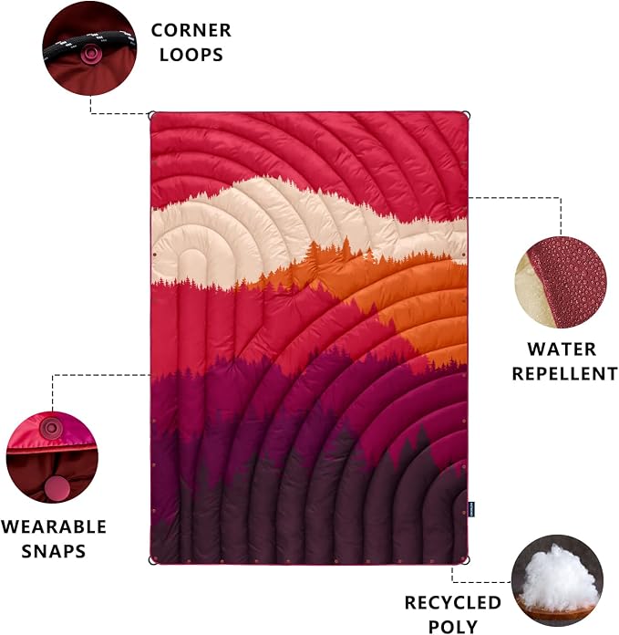 Puffy Camping Blanket,Large Camp Blanket Outdoor Camping Quilt Waterproof | Lightweight Printed Warm Packable Down Alternative Blanket for Camping,Traveling, Stadium, Hiking, Picnics - Image 3