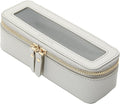 Aveniee Clear Makeup Brush Bag, Slim Brush Holder Cosmetic Case, Small Travel Toiletry Bag for Women, Thin Make up Bags with Zippers, Cute Travel Essentials Srorage Bag.Grey by Aveniee