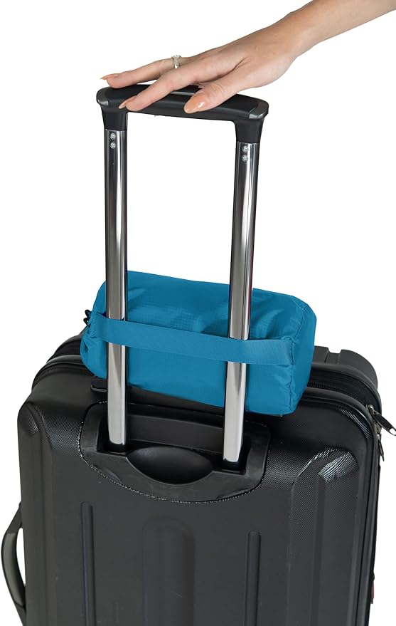 BlueHills Premium Ultra Compact Travel Blanket Pillow Airplane Peacock Teal | 2 in 1 Travel Pillow/Blanket, 70 X 56 Long, Luggage Strap & Backpack Clip, Packable & Lightweight for Airplane, Portable Case - Image 6