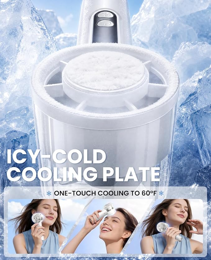 Handheld Fan with Ice Cooler, 13H Runtime, 16000RPM Turbo Motor, 100-Speed, 4000mAh Rechargeable Personal Fan, Portable Mini Hand Fan for Travel Outdoor Makeup White - Image 2