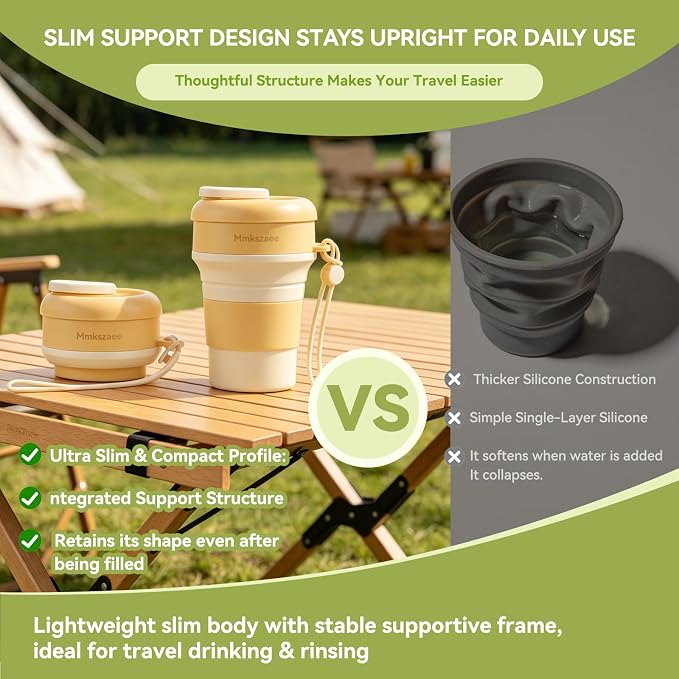Collapsible Silicone Water Bottle, Leakproof for Travel Camping | Reusable Foldable Water Cup, Pocket Size for Hiking Beach Gym Festival, Food-Grade Silicone, BPA-Free & Lightweight - Image 4