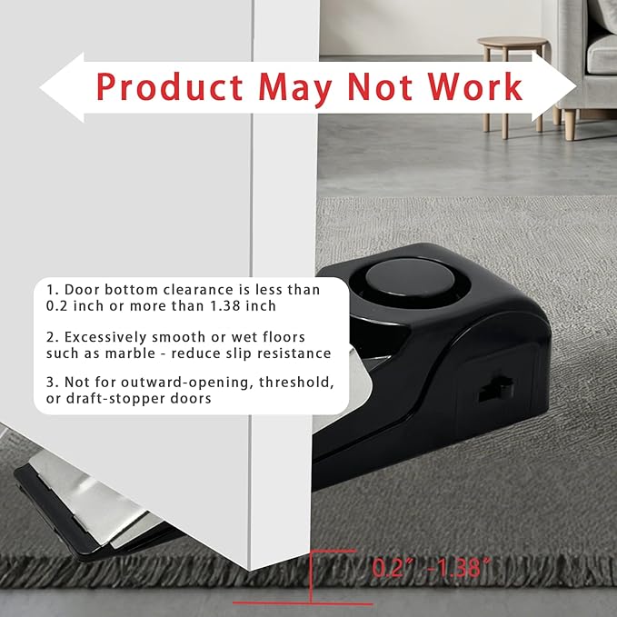 Portable Door Lock & Door Stop Alarm Set, Dual Protection Home Security Door Kit, Travel Hotel Lock Devices Pocket Self Defensey Tools for Traveling Hotel Home Apartment,Red - Image 6