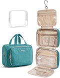 BAGSMART Toiletry Bag Hanging Travel Makeup Organizer with TSA Approved Transparent Cosmetic Bag Makeup Bag for Full Sized Toiletries, Medium-Blue by BAGSMART