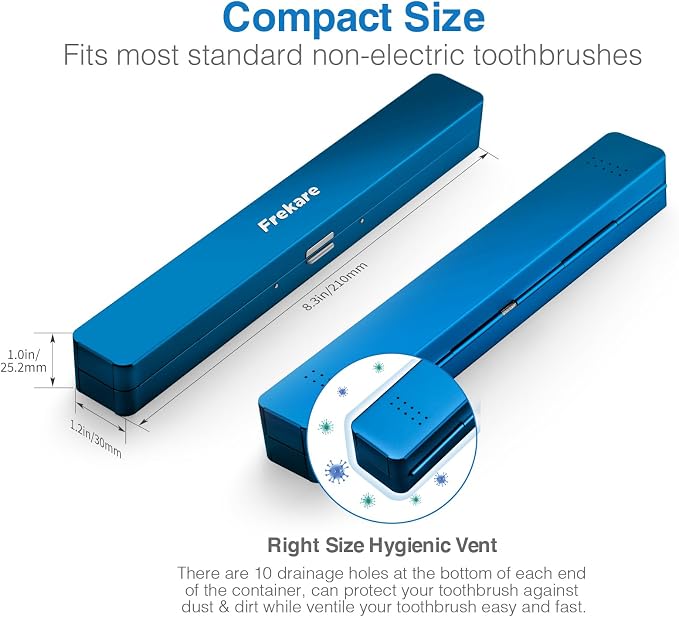 Toothbrush Travel Case Aluminum, Manual Tooth Brush Holder for Traveling | Portable Toothbrush Container for Bathroom, Camping, Business Trip, School - Image 4