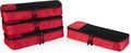 Amazon Essentials 4-Piece Space-Saving Packing Cubes Travel Accessories Set, Luggage Organizer with Double Zipper, Mesh Top, Polyester, Slim, Red (Previously Amazon Basics) by AmazonEssentials