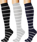 Breslatte Compression Socks for Women Men 15-20 mmHg | Graduated compression stockings knee high athletic support socks for travel running flying nurse pregnant by Breslatte