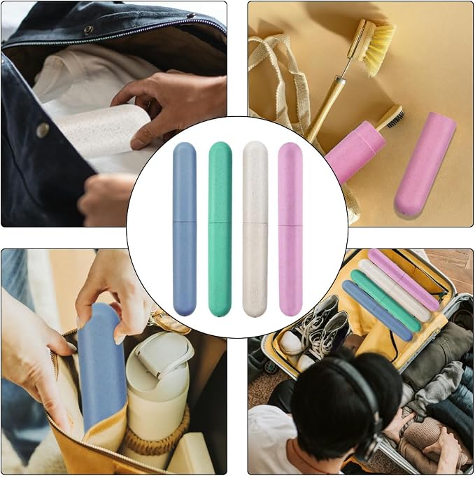 4 Pack Travel Toothbrush Case, Holder Toothbrush Travel Containers for Trip Home Camping Dust-Proof and Sanitary, Travel Toothbrush Holder - Image 2