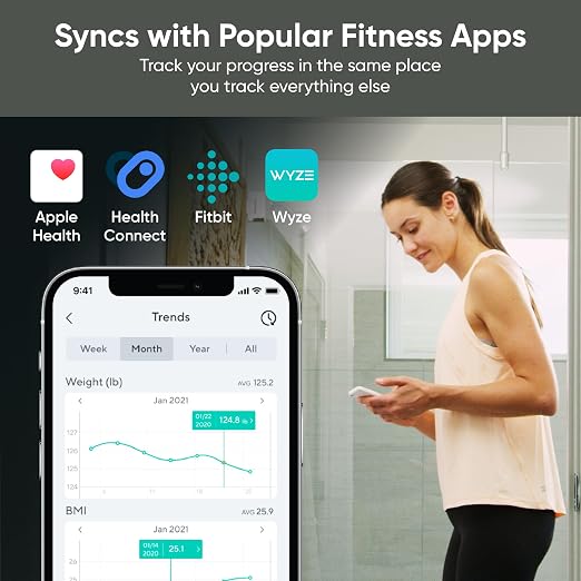 Wyze Scale S Smart Scale for Body Weight & Fat, Bluetooth, 400 lbs, Black | Tracks 12 metrics, Baby/Pet Mode, Sync with Fitness Apps, Heart Rate Tracking, Smart User Recognition, Unlimited Sharing - Image 6