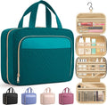 HOTOR Hanging Travel Toiletry Bag Women Men, Teal, Medium | Waterproof Makeup Bag Hanging Hook,Multiple Pockets,Travel Essentials,11.2 x 3.2 x 8.9inches by HOTOR