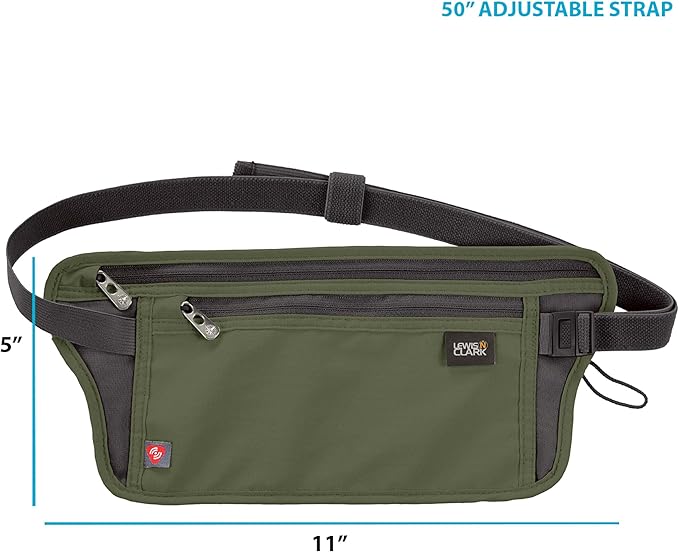 Lewis N. Clark Travel Money Belt Pouch, Slim RFID Blocking Anti Theft Waist Stash Pouches for Cash, Cards and Passport Holder - Image 4