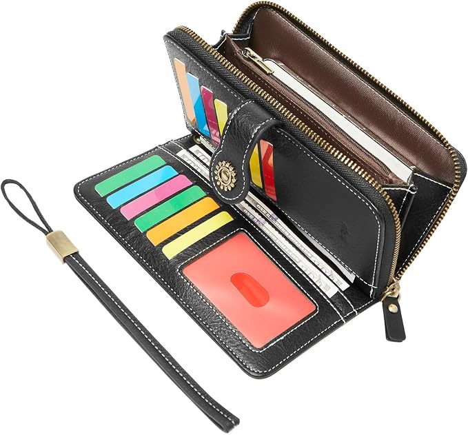 TFKGS Wallet for Women RFID Blocking Leather Large Capacity Card Holder Ladies Phone Clutch Travel Long Purse Wristlet | RFID Blocking - Image 8