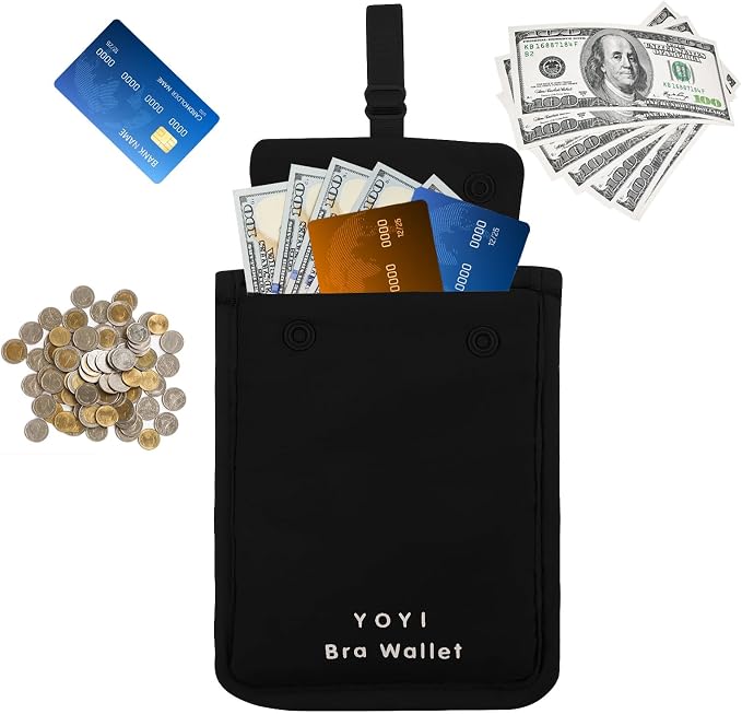 YOYI YOYI RFID Blocking Bra Wallet Travel Pouch, Secret Pocket for Cards | Skin-friendly fabric so thin it disappears inside your bra, RFID blocking keeps cards and cash secure from theft on the go - Image 5
