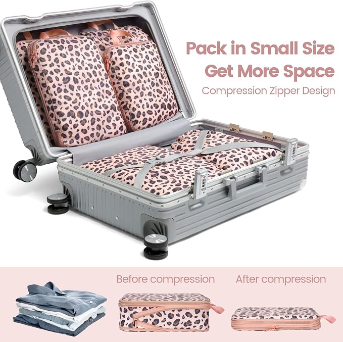 Cambond Compression Packing Cubes for Travel Women - Lightweight Luggage Organizers Bag Packing Cubes for Carry on Suitcases - Image 3