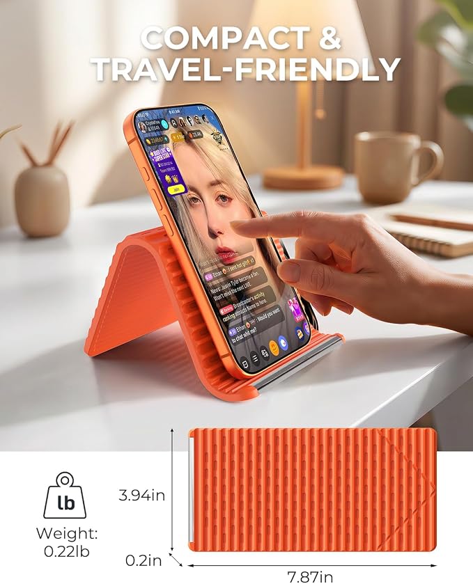 2026 Airplane Phone Holder, Flexible Silicone Portable Phone Stand | Foldable for Desk Bed Office, Travel Essentials Hands Free Mount for iPhone Tablet Laptop,Anti-Slip & Scratch-Resistant - Image 6