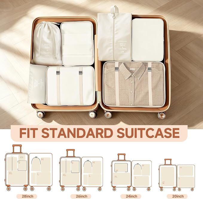 17 Set Packing Cubes for Travel, Luggage Organizer Bags with Travel Size Bottles, Lightweight Suitcase Organizer Bags Set, Travel Essentials and Accessories Packing Cubes for Women Men - Image 3