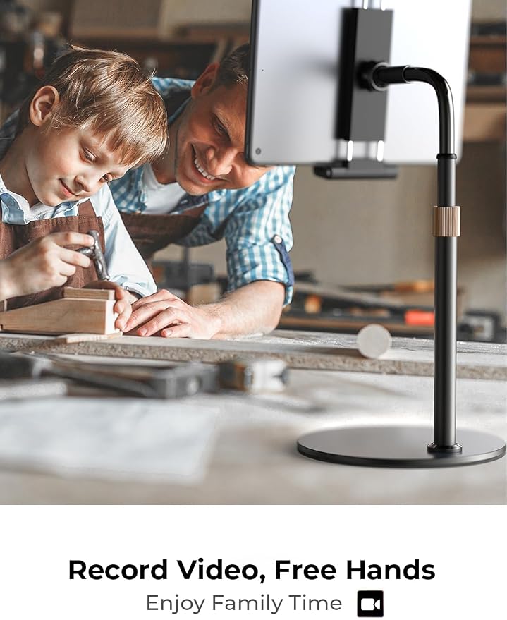LISEN for iPad Stand for Desk Portable Monitor Adjustable Tablet Stand, Thick Case Friendly iPad Pro Holder Fits(4.7"-15.6") 12.9/10.9/10.2 Air Mini 4 3 2 Fire Tab Nexus Kindle, Black - Image 7