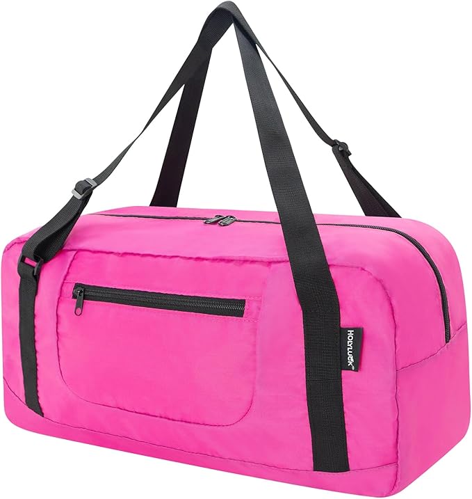 HOLYLUCK Foldable Travel Duffel Bag For Women & Men Luggage Great for Gym - Fuchsia by holyluck