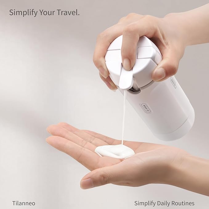 4-in-1 Travel Bottles for Toiletries, Portable Leakproof Pump Dispenser with Foldable Locking Pump, TSA Compliant Refillable Travel Containers for Shampoo, Conditioner, Lotion & Skincare(Key Lime) - Image 2