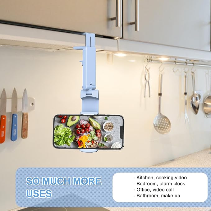 Perilogics Airplane Phone Holder Mount Universal in Flight Hands Free Viewing with Multi-Directional Dual 360 Degree Rotation (Blue) - Image 2