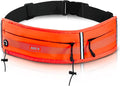 MIER Running Belt for Women & Men, Fanny Pack with Marathon Bib Clip Orange | Slim Adjustable Phone Holder Pouch; Reflective Waist Packs for Running Essentials; Waterproof Zipper Pockets by MIER