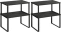 SONGMICS Cabinet Organizer Shelf, Set of 2 Kitchen Counter Shelves, Kitchen Storage, Spice Rack, Stackable, Expandable, Metal and Engineered Wood, Ink Black and Charcoal Black UKCS02B01 (Pack of 2) by Unknown