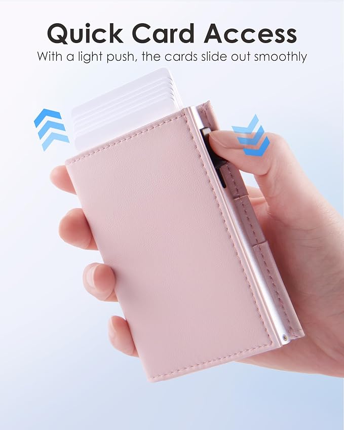 QLD RFID Wallet Women - Small Slim Trifold Wallet Anti-Theft Pop up Card Holder, Minimalist, Ultra Thin, Front Pocket, Premium Leather, 9-11 Cards Capacity | ID Window | Cash Slot - Image 3