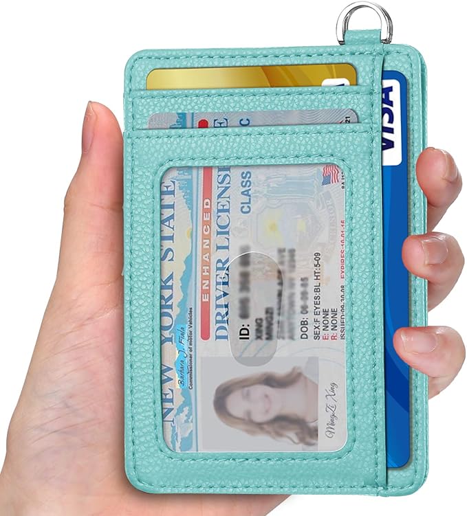 Slim Minimalist Front Pocket Wallet, RFID Blocking Credit Card Holder Wallet with Detachable D-Shackle for Men Women - Image 2