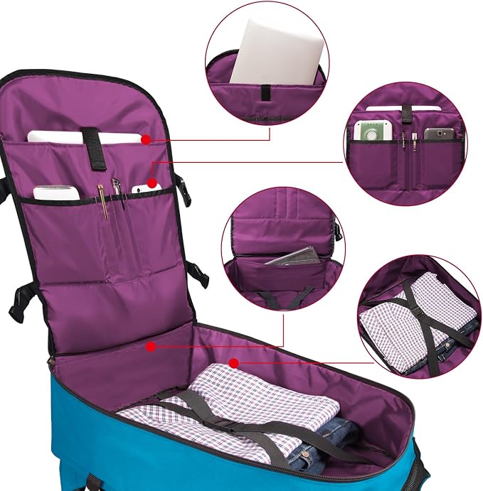 Travel Backpack 17L Lightweight Casual Small Carry-on Daypack 15-inch Laptop Notebook, Underseat Overnight Weekender, Blue - Image 3