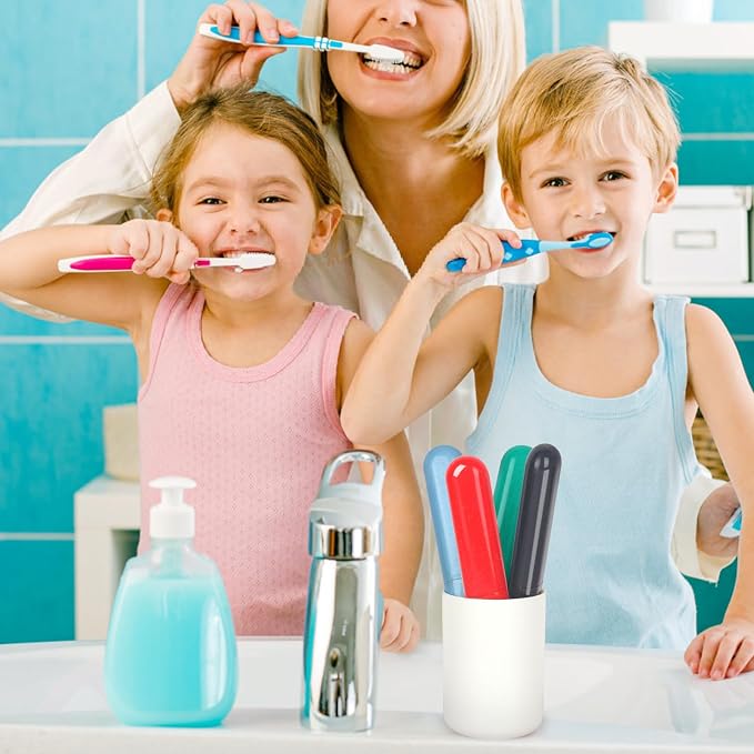Hooqict 4 Pack Travel Toothbrush Case Portable Travel Toothbrush Holder Plastic Toothbrush Container Protector Cover for Traveling, Camping, Home, School, Business - Image 8