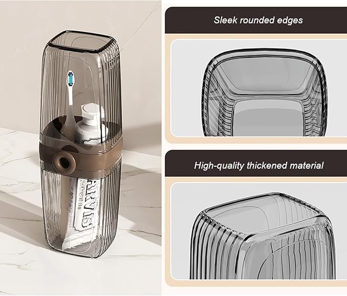 Toothbrush Travel Case & Travel Soap Holder Dish Tray Set of 2, Portable Clear Toothbrush Holders with Cover Leakproof Bar Soap Holder for Traveling School Camping Business Bathroom - Image 6