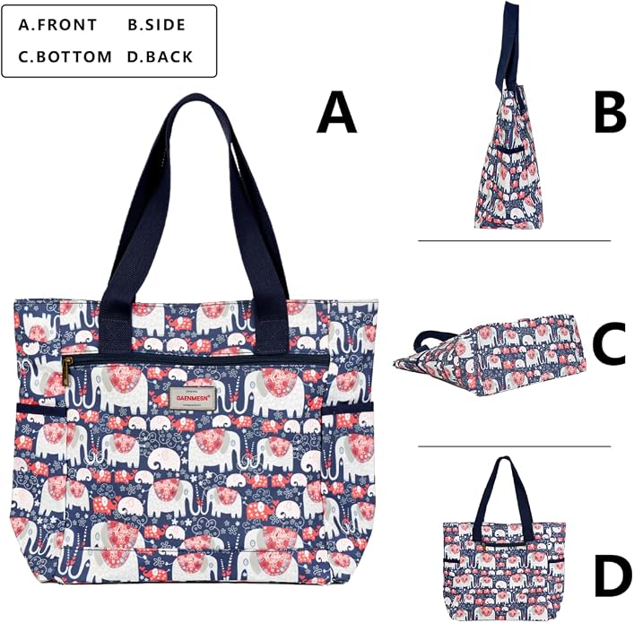 GAENMESN Women's Lightweight Waterproof Tote Bag Durable Designer Handbag with Zipper Travel Commute Everyday Use - Image 3