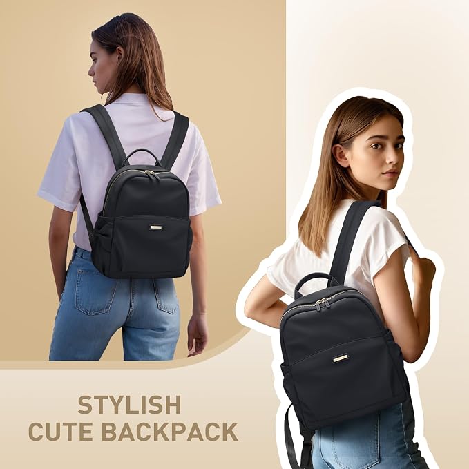 Mini Backpack for Women Small Backpack Purse Cute Stylish Lightweight Daypack for College Work Travel Party,12.9Inch,Classic Black - Image 2