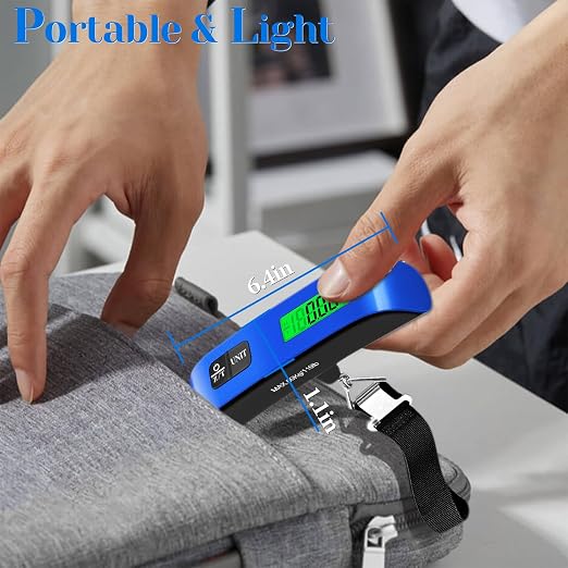 Luggage Scale, 110lb/50kg Portable Luggage Weight Scale, Blue | Unit Conversion,Automatic overload,Low battery warning modes,LED Display,for Weighing Luggage, Backpacks, Fruits and Pets - Image 6