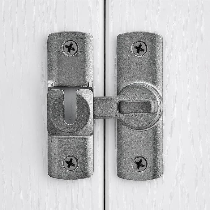 3 Pcs Grey 90/180 Degree Flip Lock,Aluminum Alloy Barn Door Latch | Right Angle Door Lock Latch,Sliding Door Latches,Flip Gate Latches,for bedroom,garage,drawer,cabinet,window,pet enclosures - Image 6