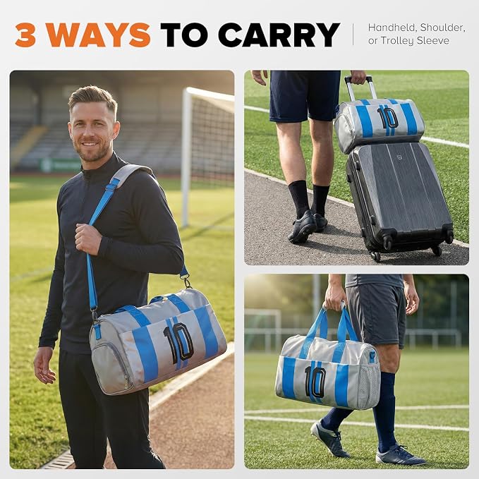 Gym Bag for Men Women, Carry On Sports Duffel Bag for Travel, Soccer Gear Bag with Shoe Compartment - Image 5