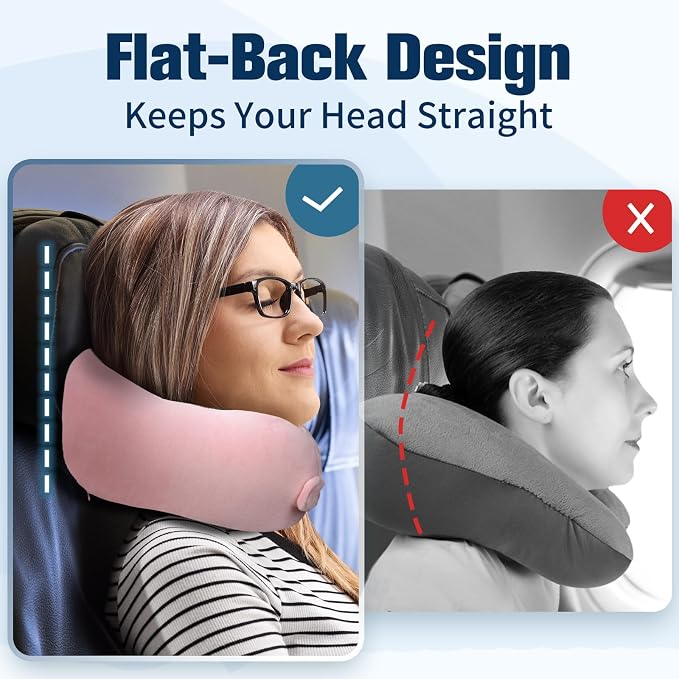 Cirorld Neck Pillow for Traveling, Travel Pillows for Airplanes,100% Pure Memory Foam Travel Neck Pillow, Adjustable Flight Pillow, Portable Plane Accessories with Eye Mask, Earplugs, Carry Bag - Image 4