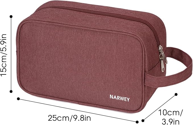 Narwey Travel Toiletry Bag for Women Traveling Dopp Kit Travel Bag for Toiletries Cosmetic Bag Makeup Bag Medicine Bag for Traveling (Jujube Red) - Image 6
